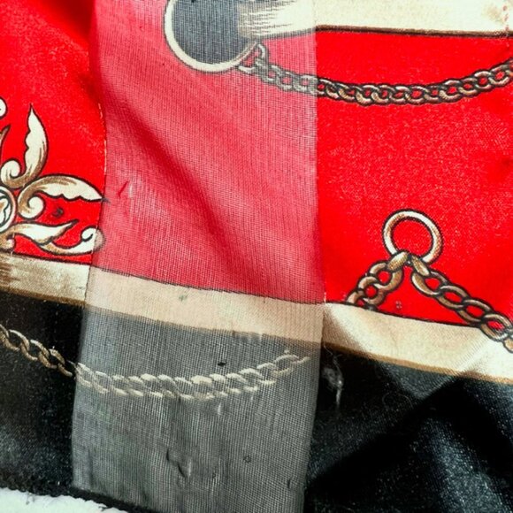 #49 Vintage Embassador Roberta ,  100% silk satin & chiffon, red black ivery(49 - Picture 7 of 9